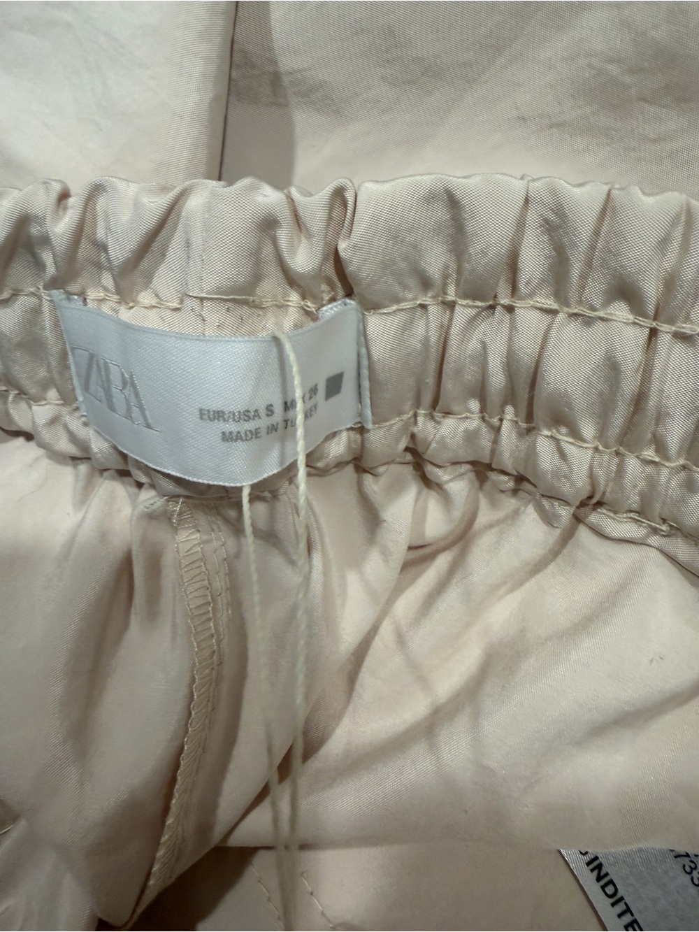 Zara Beige Satin-Look Pants - Picture 4 of 14